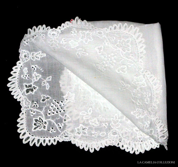 fazzoletto 02 - pizzo valencienne - la camelia collezioni