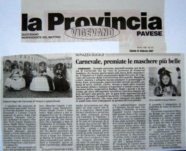 articolo provincia pavese - maschere