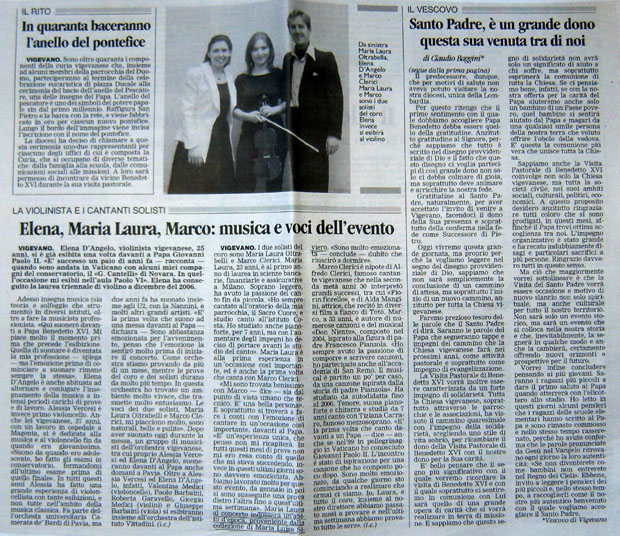 articolo provincia pavese - visita benedetto XVI