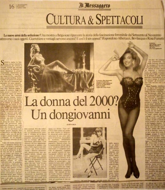 Articolo su "il messaggero" anno1996-la malizia sotto la veletta