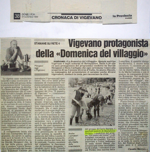 La Provincia Pavese 1999 - articolo la domenica del villaggio