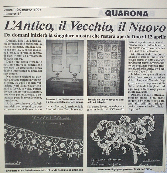 Quarona 1993 - articolo pizzi