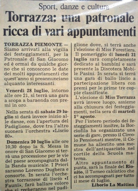 Torrazza Piemonte 1989 - mostra antiquariato