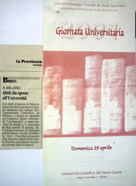 Università Sacro Cuore di Milano anno 2001 - vestiti da sposa