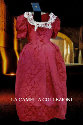 vestiti rinascimentali - vestiti stile 700 - vestiti in tessuto broccato - bordeaux - la camelia collezioni