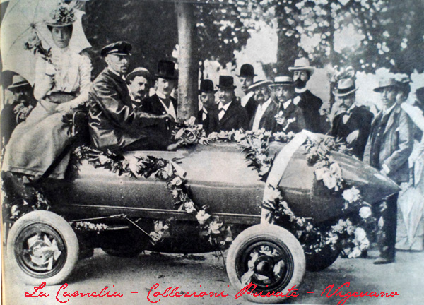 1° maggio 1899, vettura battezzata "Jamais Contente" (mai contenta) che trionfò con il motore elettrico e mostra per la prima volta la ricerca di un profilo aerodinamico adatto alla velocità
