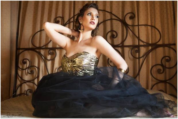 gonna in tulle nero e corpetto gold - la camelia collezioni