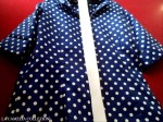 vestiti a pois – vestito camicia e gonna in seta blu cobalto con pois bianchi – la camelia&nbsp;collezioni