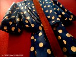 vestiti a pois – vestito in seta blu scuro con pois arancio – la camelia&nbsp;collezioni