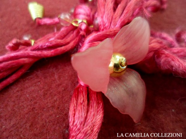 cinture vintage anni 60 - fucsia con fiori - la camelia collezioni