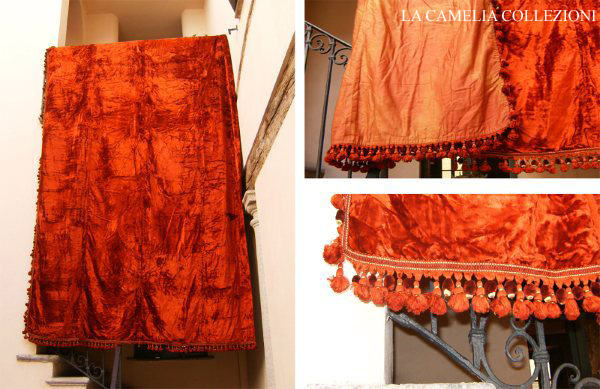 tessuto - velluto rosso genovese - la camelia collezioni