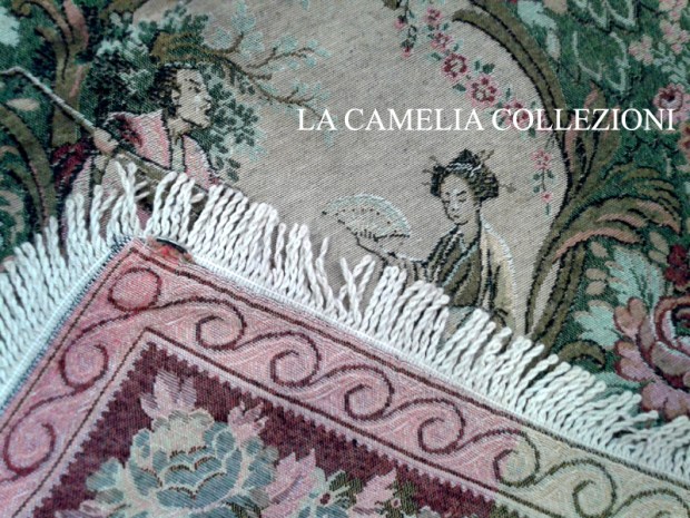 Gobelin anno 1920 con scene giapponesi - particolare 2- la camelia collezioni