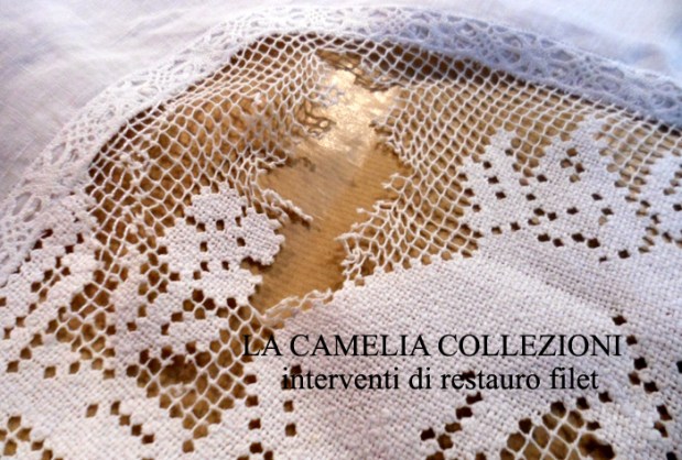 restauro filet - interventi di restauro su tessuti - la camelia collezioni