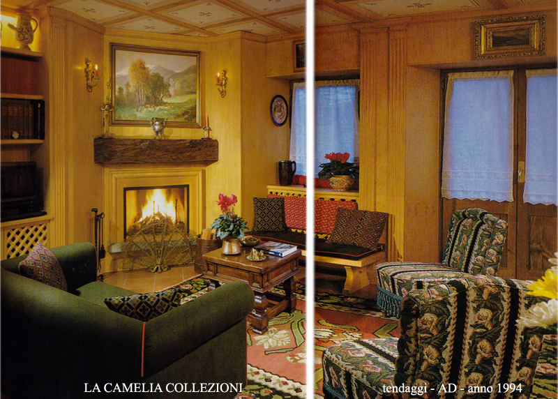 tende in lino - tende  a vetro - tende per chalet montagna- AD - anno 1994 - la camelia collezioni