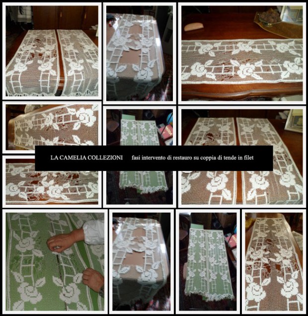 restauro coppia d tende in filet- la camelia collezioni