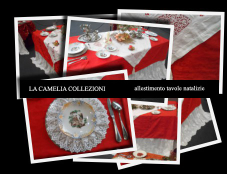 allestimento tavola natalizia in rosso e dettagli in bianco - la camelia collezioni