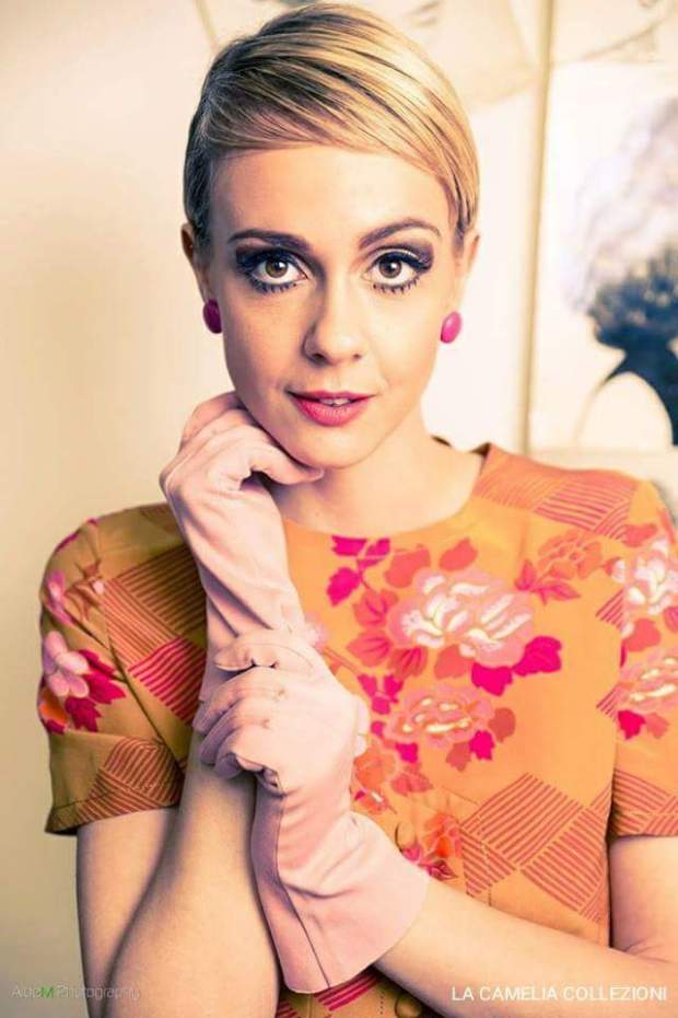 Vestiti fiorati Vestiti anni 60 - color senape - la camelia collezioni