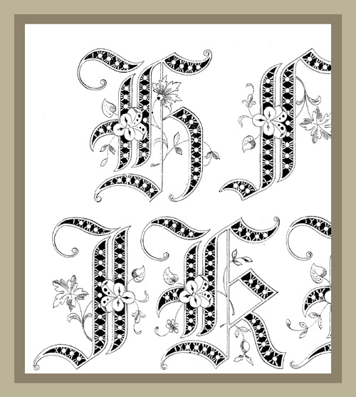 cifre e schemi ricamo -codice GOTICO - la camelia collezioni