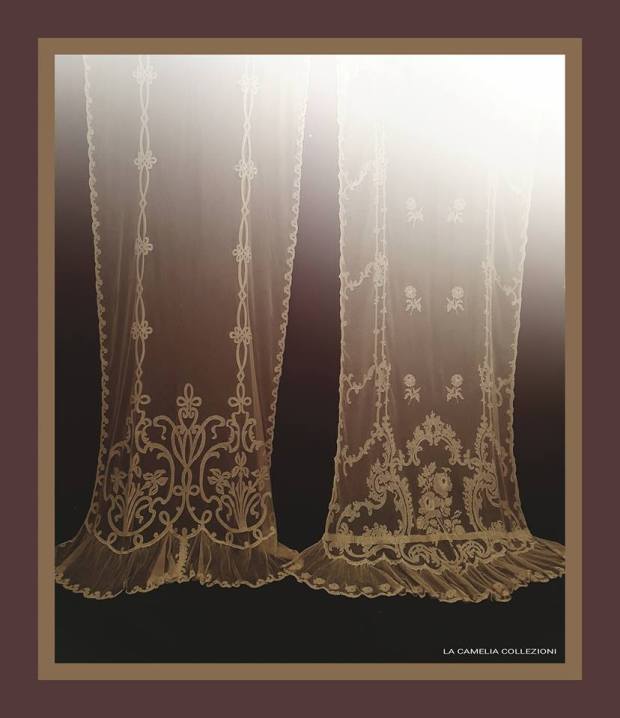tende in tulle napoleone III colore panna h. 370 cm - la camelia collezioni