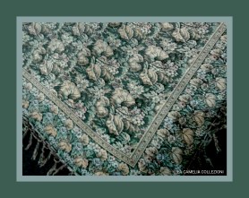 Tessuti d epoca fiorati verde - la camelia