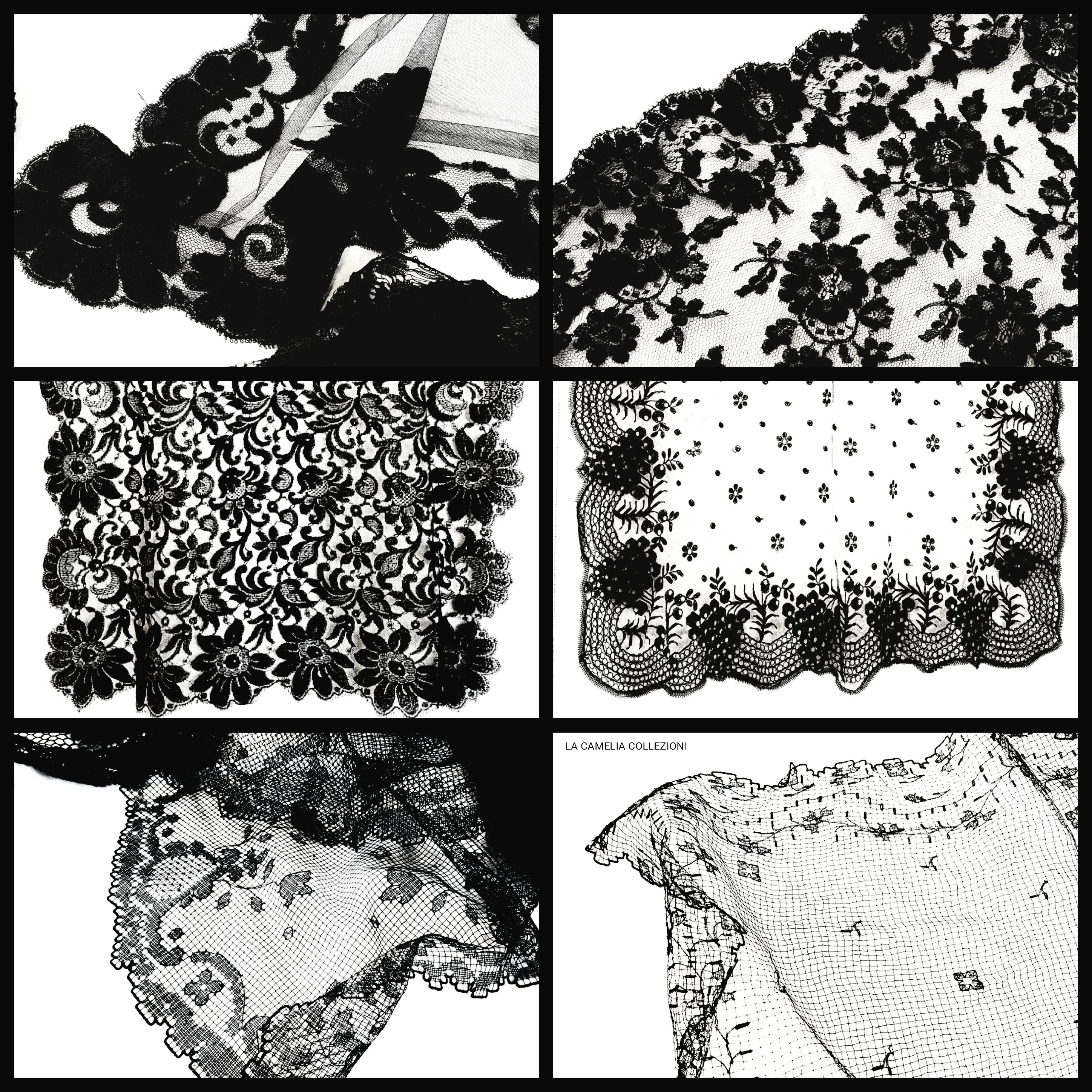 Veli in pizzo - pizzi neri - stole e coprispalla in pizzo nero - la camelia collezioni