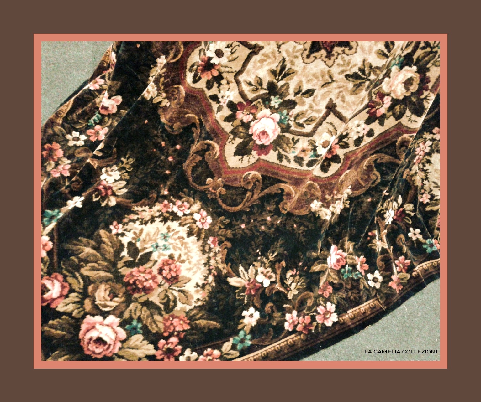 Tessuti arredo anni 50 - velluto e seta fiorato - la camelia collezioni