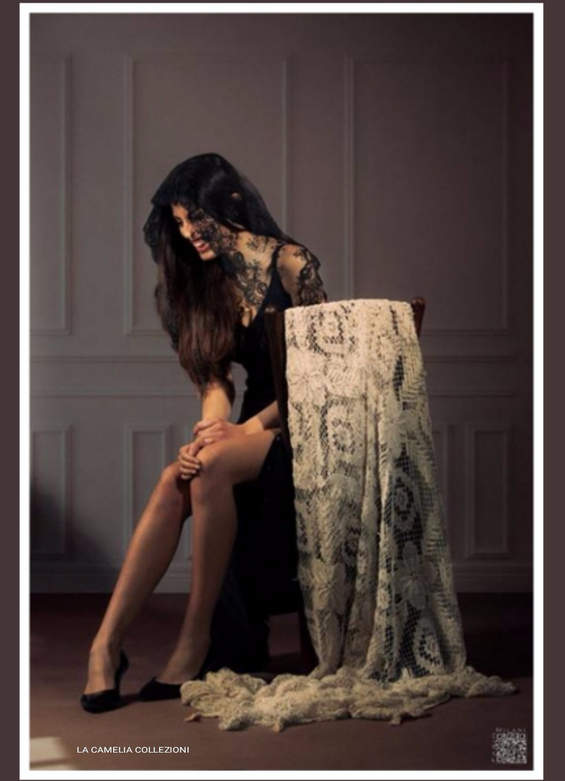 veli neri in pizzo per servizi fotografic - la camelia collezioni