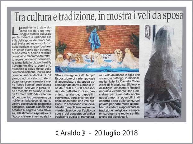 rassegna stampa luglio 2018 - mostra veli sposa - la camelia collezioni