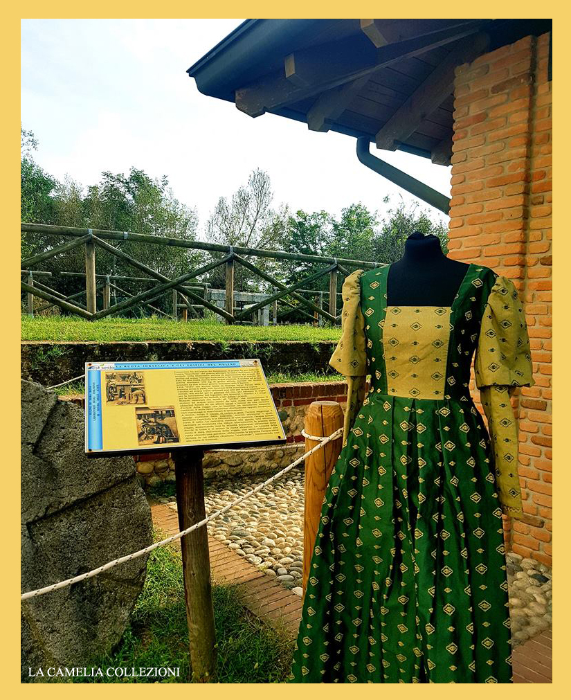 vestiti storici - verde e ocra - la camelia collezioni