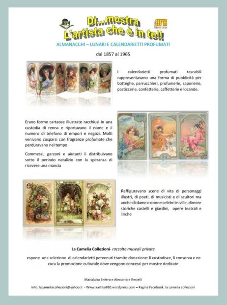 calendarietti profumati - biblioteca mastronardi - locandina dicembre 2018 - la camelia collezioni