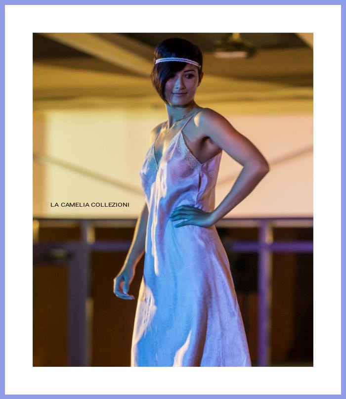 intimo e lingerie in sfilata - lilla di raso - la camelia collezioni