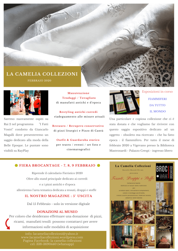 newsletter febbraio 2020 - la camelia collezioni