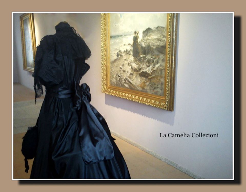 moda secolo 800 - taffettas nero donne di quadri - la camelia collezioni