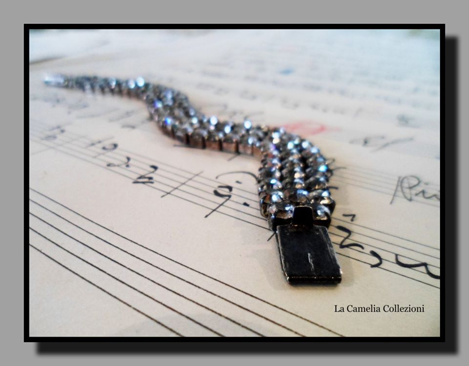 bijoux d'epoca - bracciale strass argento - la camelia collezioni