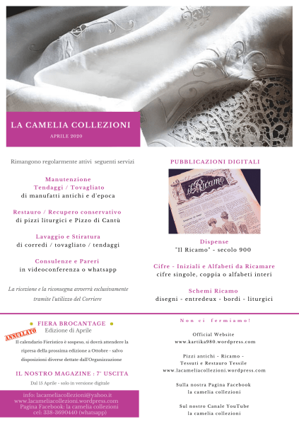 Newsletter Aprile 2020 - la camelia collezioni